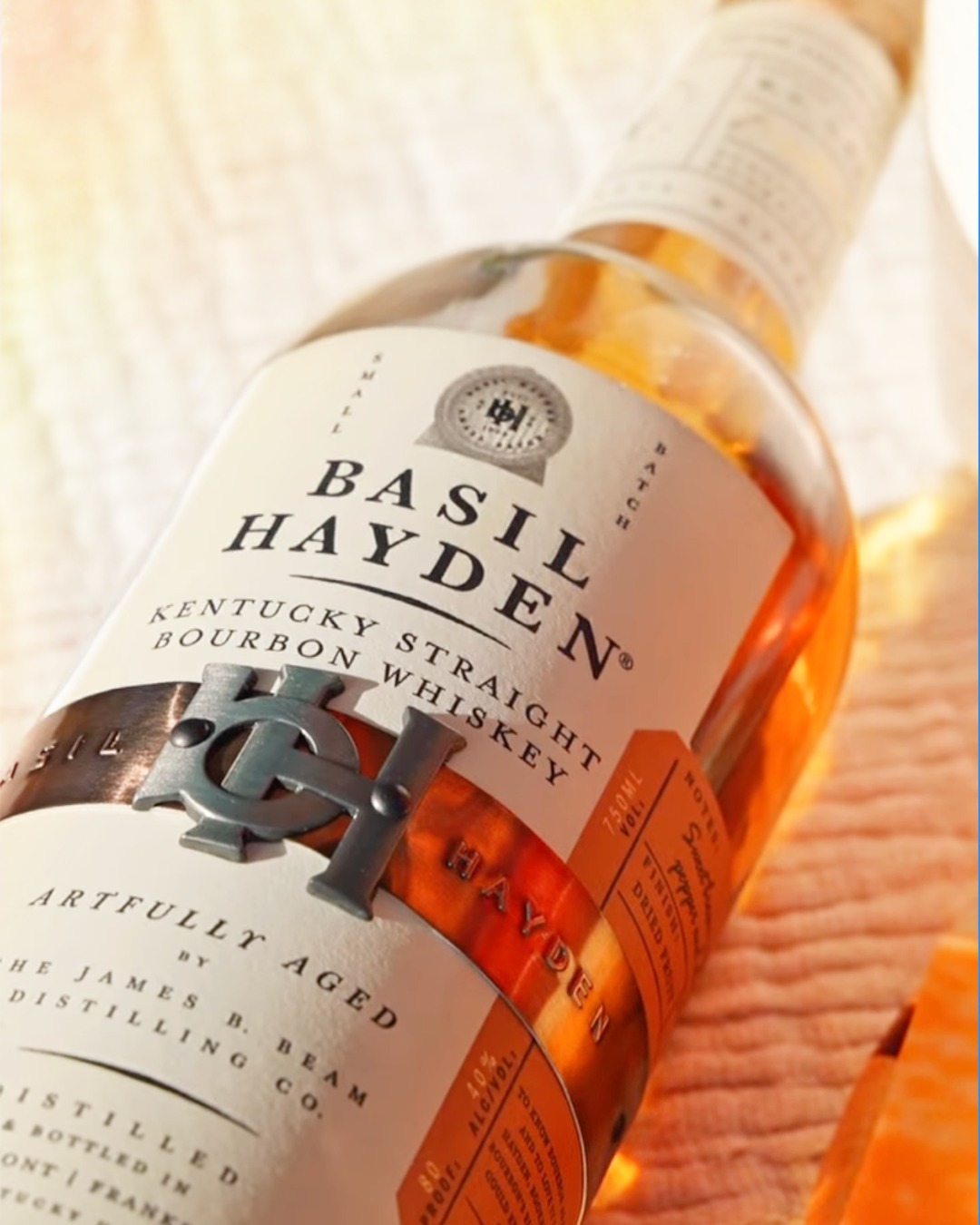 Basil Hayden bourbon whiskey detail