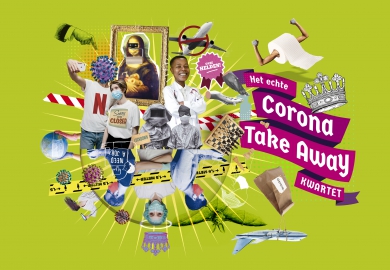 Corona Take Away Kwartetspel ontworpen door Joost Identities