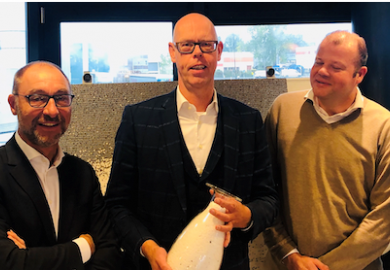 Bestuur Stybenex Verpakkingen: v.l.n.r.: dhrn. A. Lohman, W. Roodzant (voorzitter), R. Lodder en A. Bode