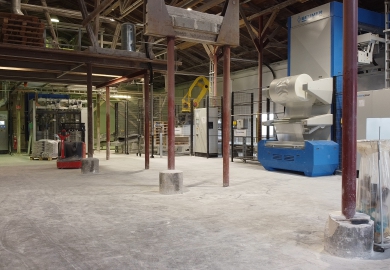 Beumer afvulsysteem voor kalk