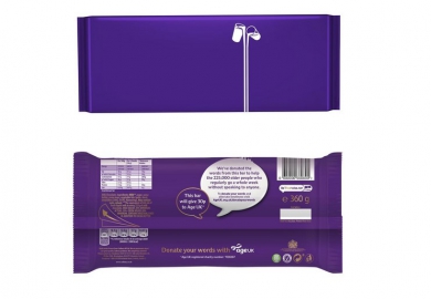 "Sprakeloze" chocoladewikkel van Cadbury