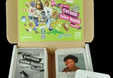 Corona Take Away Kwartetspel ontworpen door Joost Identities