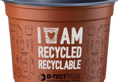 Desch: D-TectPlus-pot met bedrukking.