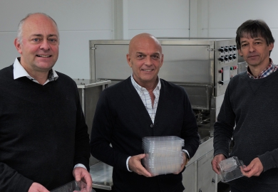 Het team achter de GravityTray: Rony D’hollander, Rinze Willemsen en Luc van den Broek.