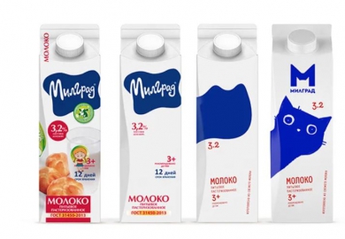 Nieuwe design voor melkproducten van Milgrad door ontwerpbureau Depot