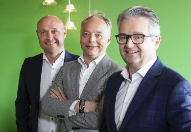 Moonen Packaging: vlnr Roland van Bussel, Hans Houtappels en Hai Schrivers
