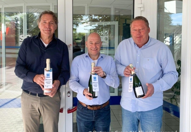 vlnr: A. Prophitius (CEO Optimum Group Duitsland), Marc van Rijswijk (CFO Optimum Group) en Ralf Christoffer (managing director SC Etiketten)