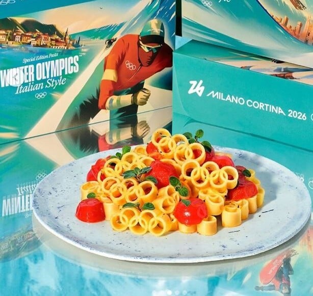 Olympische pasta met saus