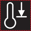 Symbool Lijmtemperatuur verlagen