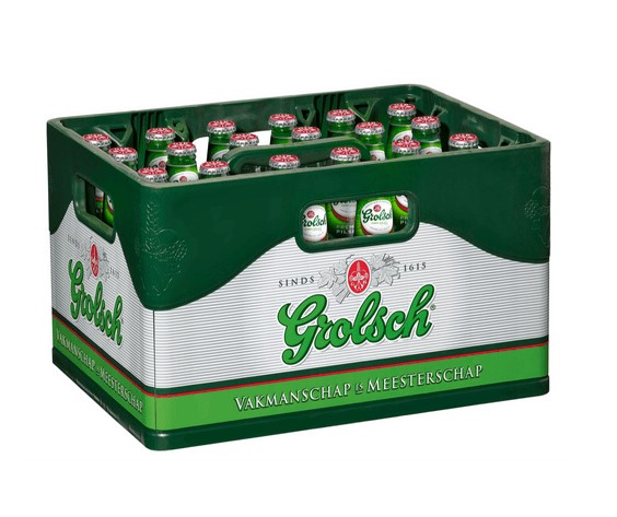 Grolsch introduceert haar nieuwe duurzame bierkrat.