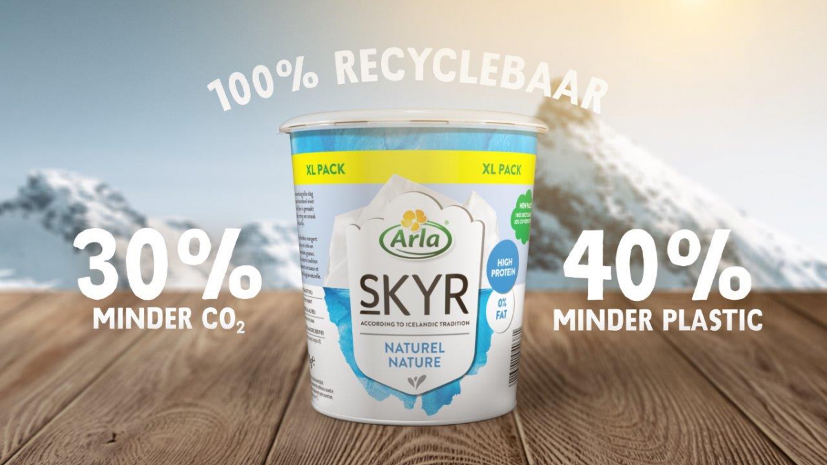 Skyr-beker van Arla Foods in duurzaam jasje