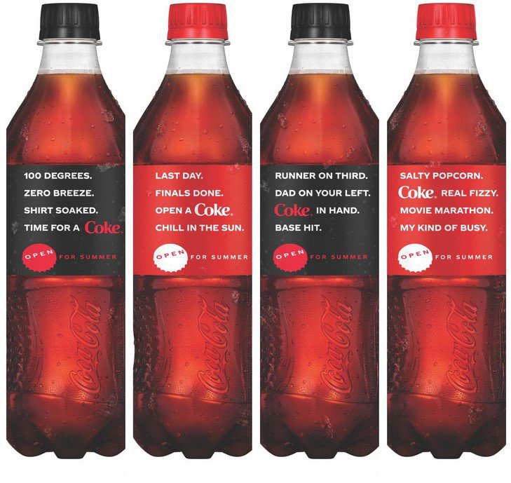 Coca-Cola viert de zomer met gedichtjes op de flessen.