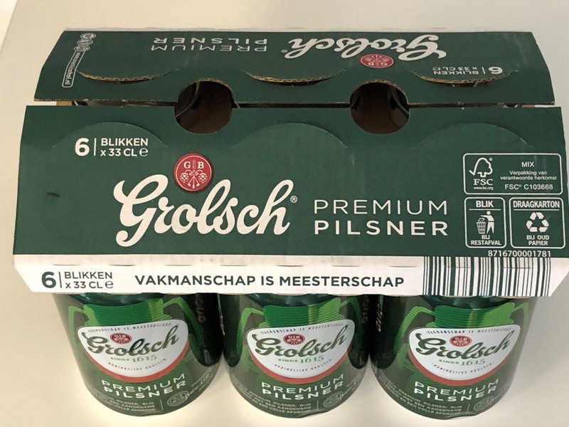 De nieuwe Grolsch-verpakking is tot stand gekomen met Smurfit Kappa en KHS.