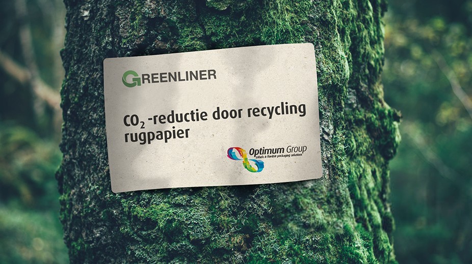 Het Optimum Greenliner programma zorgt voor CO2-reductie door recycling van het rugpapier van etiketten.