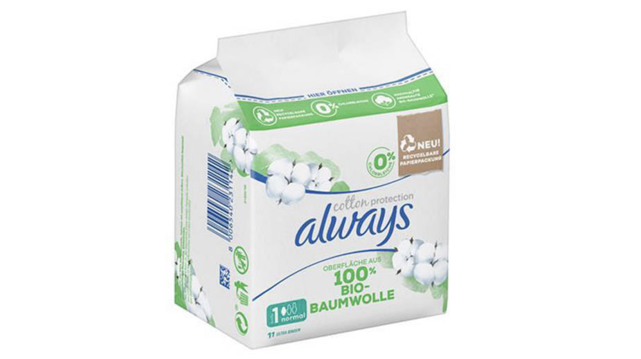 Always Cotton Protection in duurzame papieren verpakking