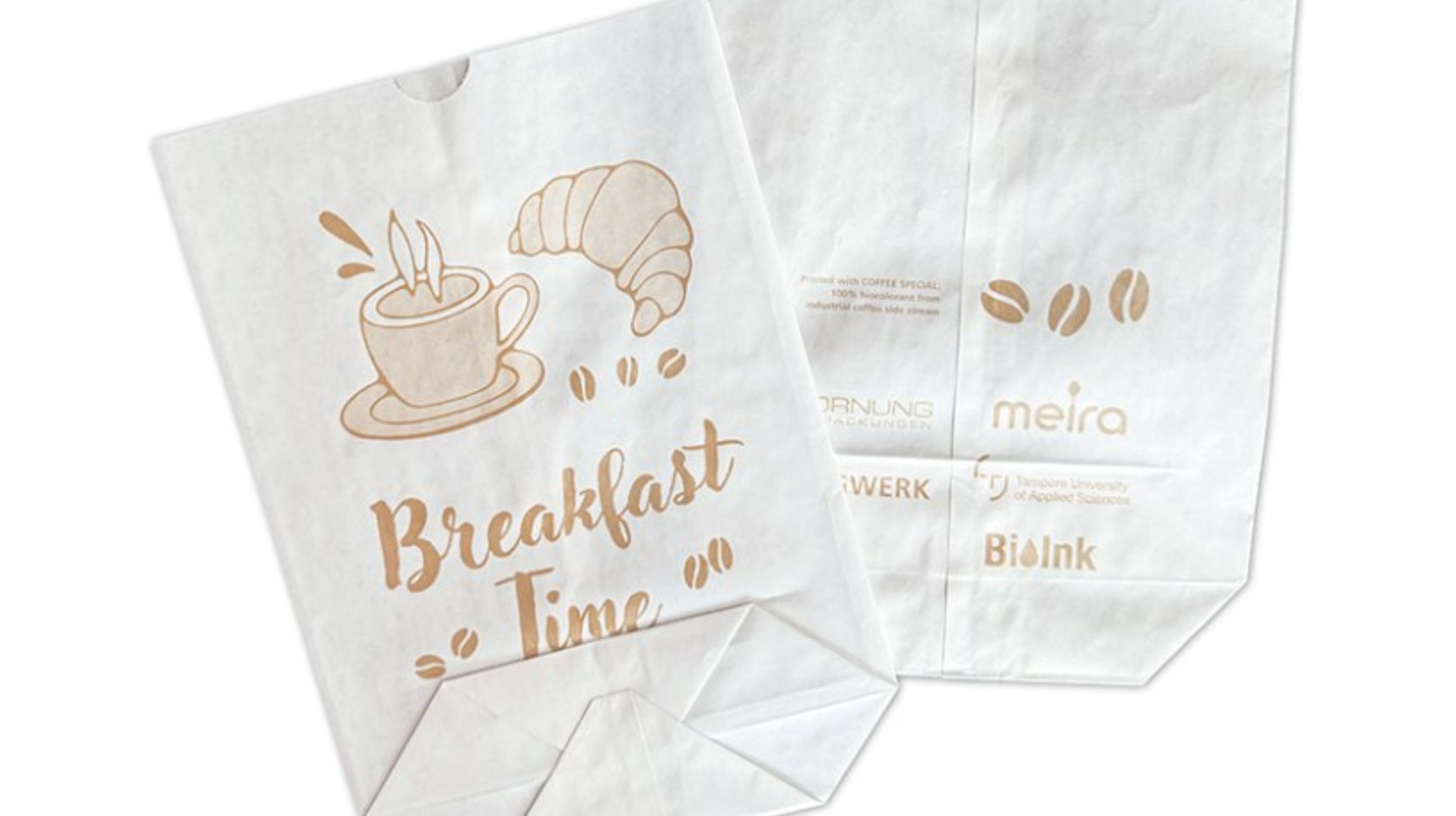 Koffie-inkt als kleurstof voor papieren zakken