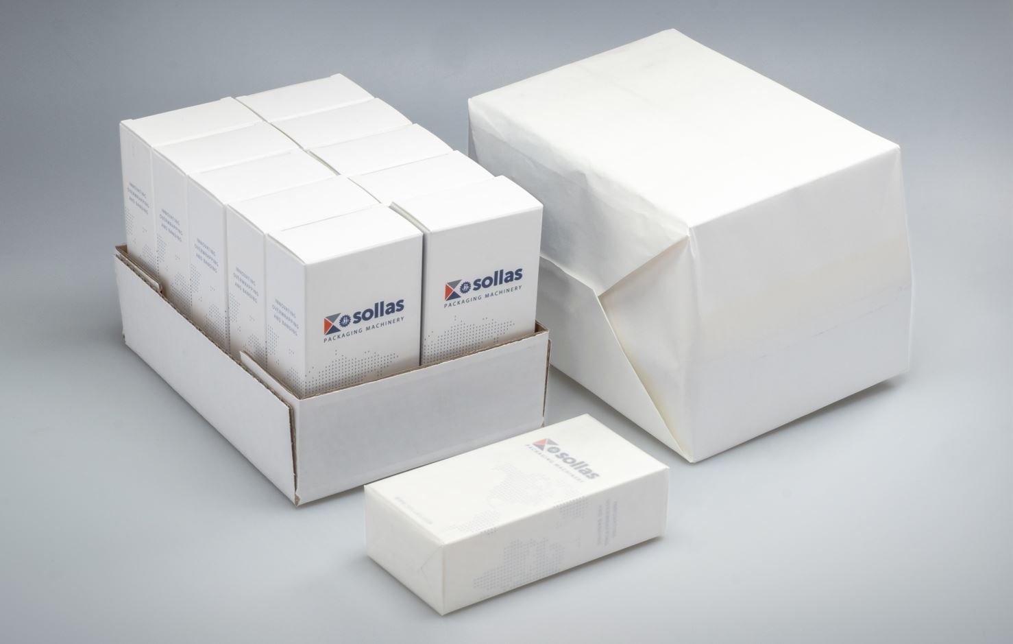 Sollas Packaging Machinery toont tijdens de interpack een volledig duurzame “end of line” verpakkingsoplossing.