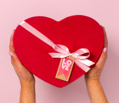 Valentijn geschenkdoos hartje