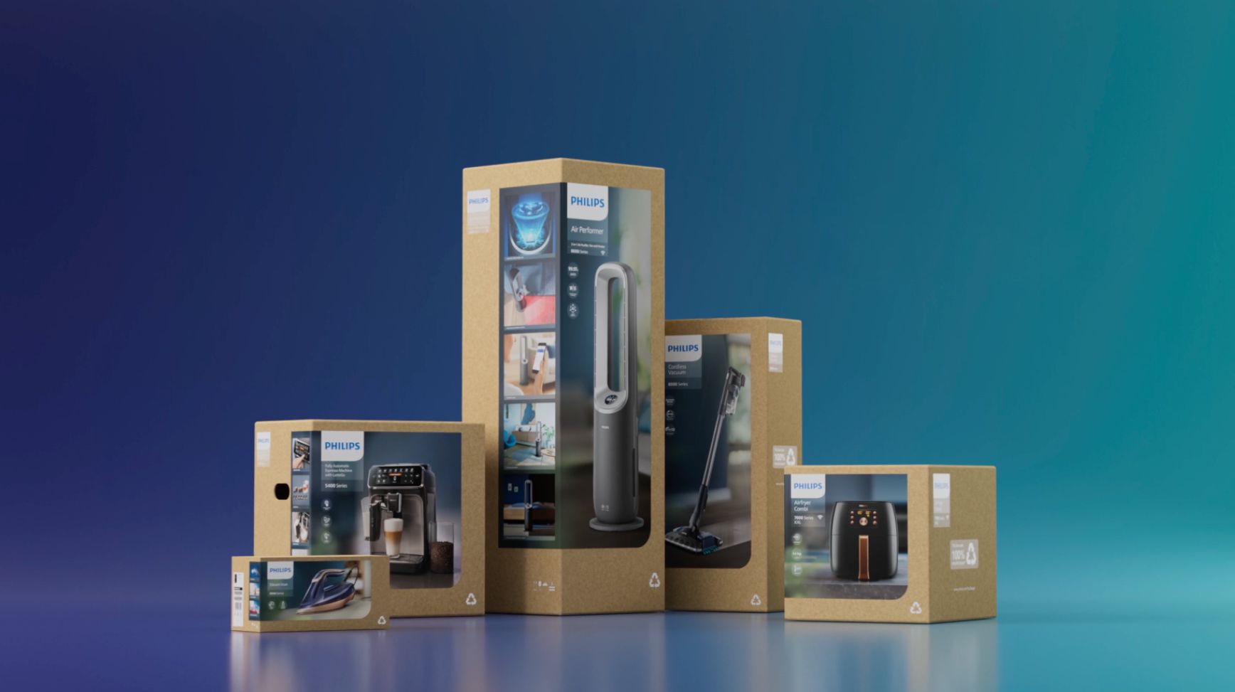Versuni kondigt aan dat het wereldwijd verpakkingen van 100% gerecycled papier introduceert in zijn Philips-portfolio. 